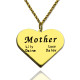 "Mother" Heart Family Names Necklace 18ct Gold Plated